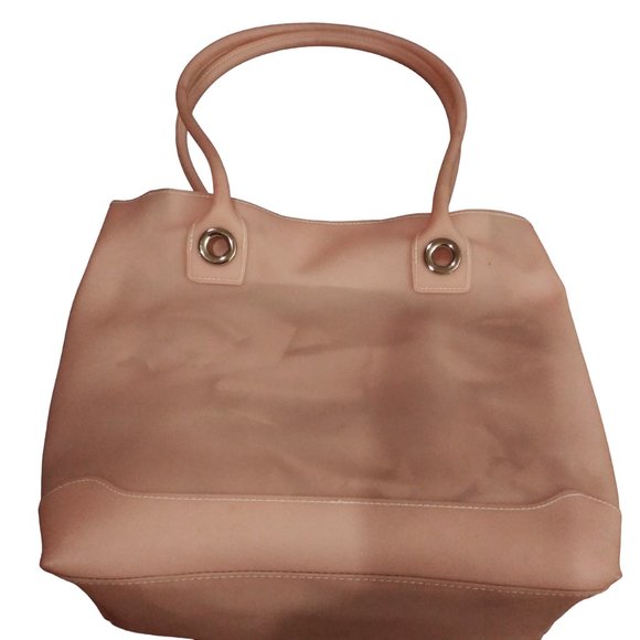 Two Piece Pale Pink Vinyl Bag Set, Purse Set, Handbag Set, 2pc Tote Set - Picture 14 of 16